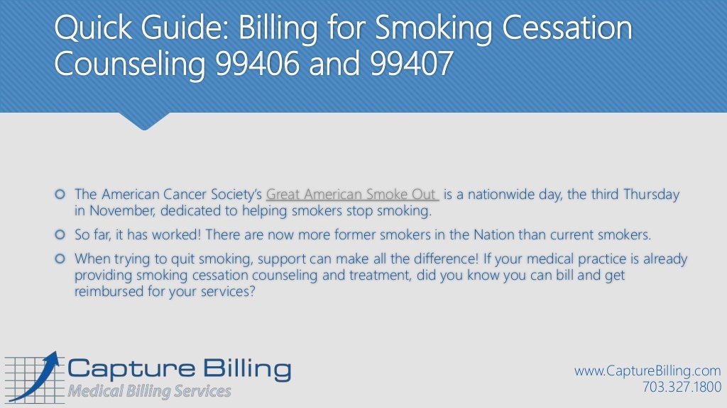 Quick Guide Billing for Smoking Cessation Services