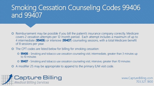 Quick Guide Billing for Smoking Cessation Services Quick Guide Billing for Smoking Cessation Services