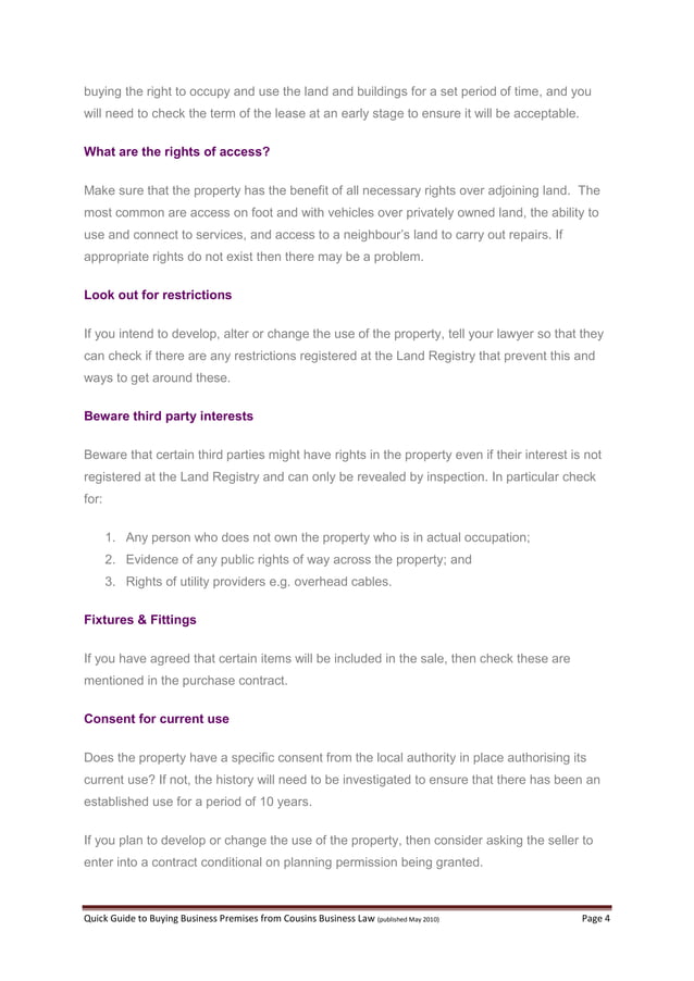 Quick Guide To Buying A Commercial Property From Cousins Business Law