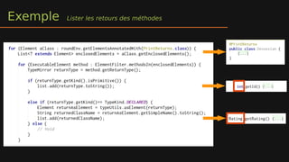 Exemple Lister les retours des méthodes
 
