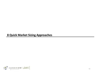 8 Quick Market Sizing Approaches
12
 