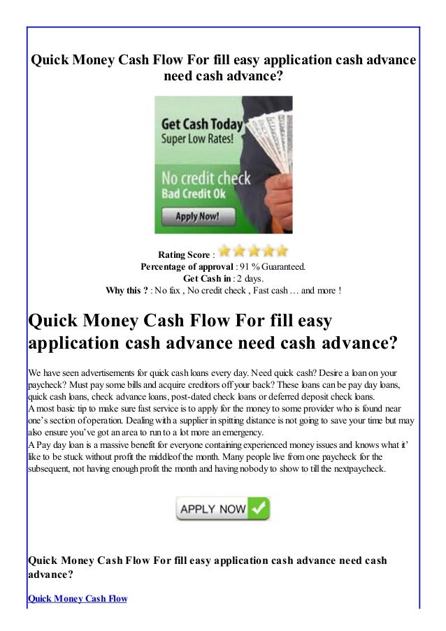 » Quick money cash flow for fill easy application cash advance need c…