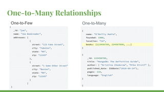 One-to-Many Relationships
One-to-ManyOne-to-Few
 