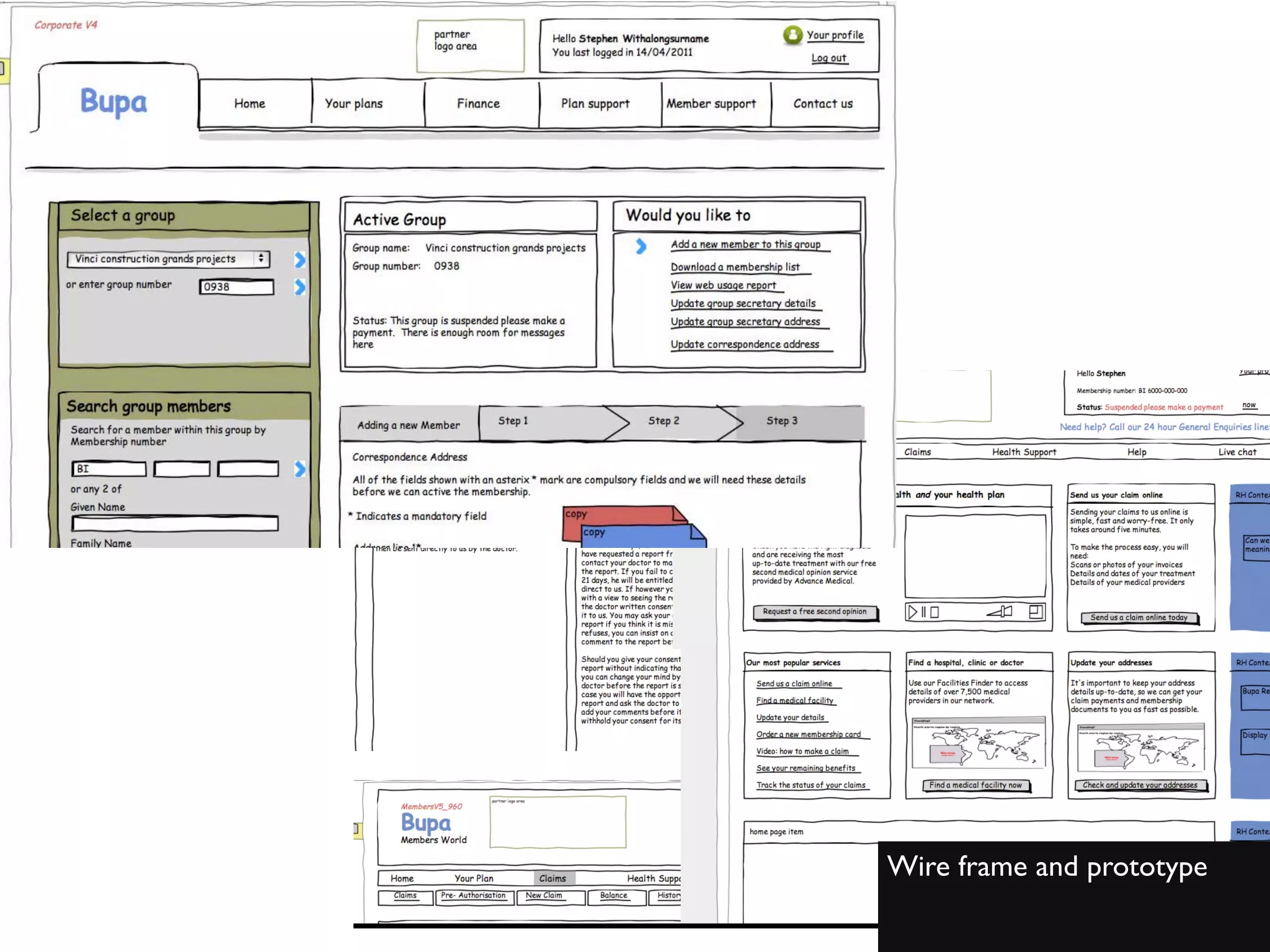 Wire frame and prototype	

	

	

 