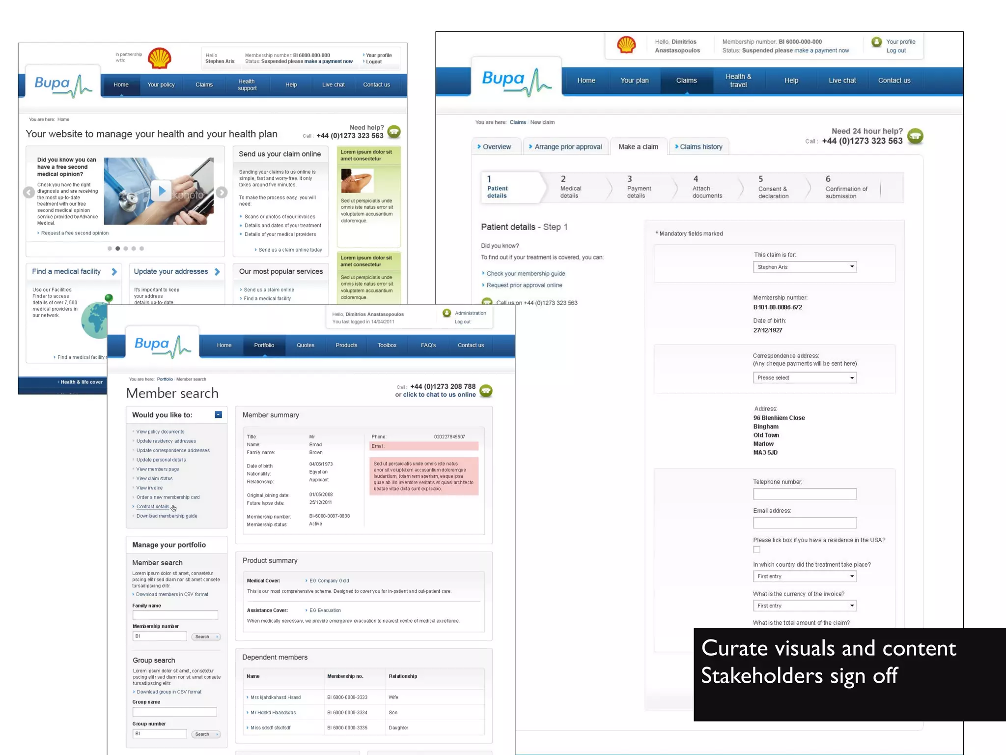 Curate visuals and content
Stakeholders sign off	

	

 