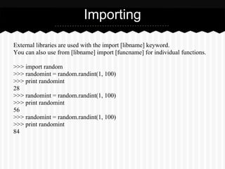 Quick python reference | PPT