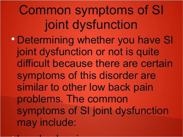 Quick recovery for si joint pain