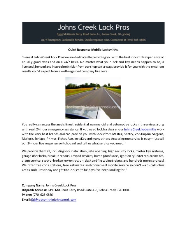 Quick Response Mobile Locksmiths