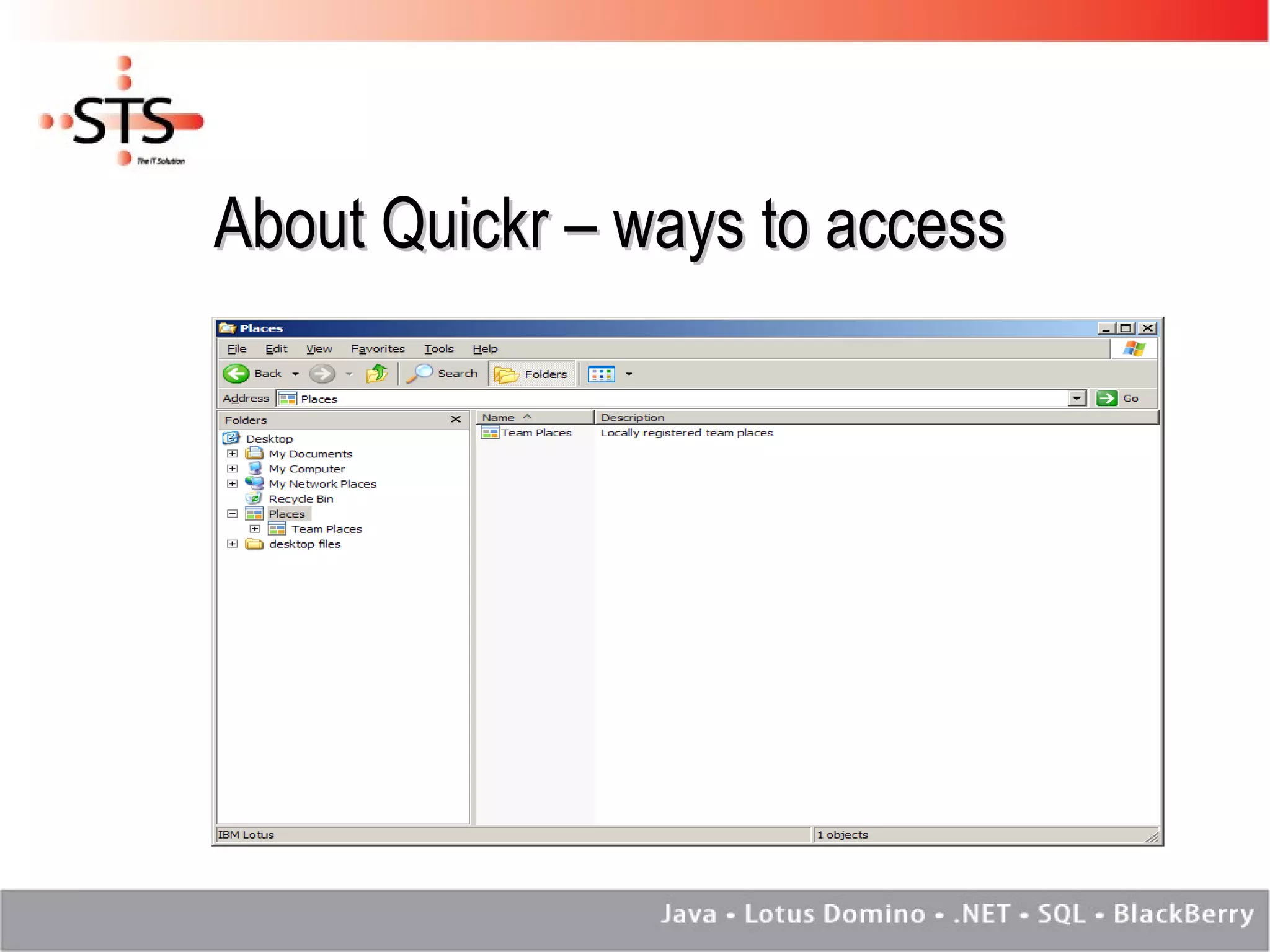 About Quickr – ways to access 