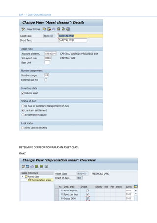 DETERMINE DEPRECIATION AREAS IN ASSET CLASS:
OAYZ
 