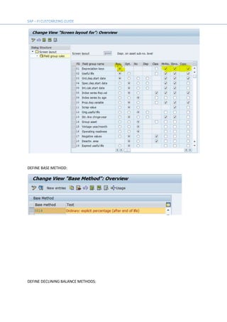 DEFINE BASE METHOD:
DEFINE DECLINING BALANCE METHODS:
 