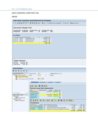 ASSET SCRAPPING: SCRAP PART 10%
ABAVN
 