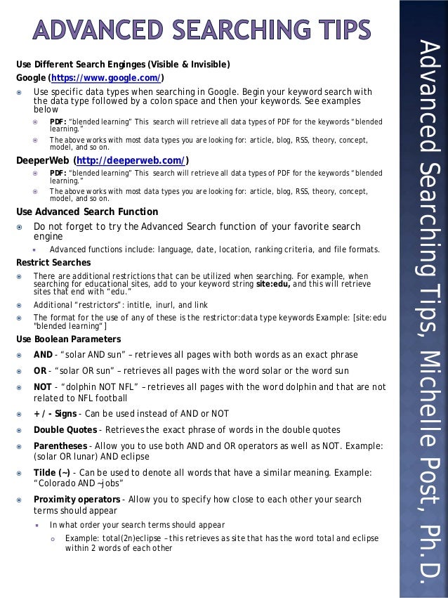 searching tips