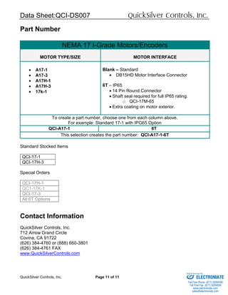 QuickSilver Controls QCI-DS007 QCI-A17 | PDF