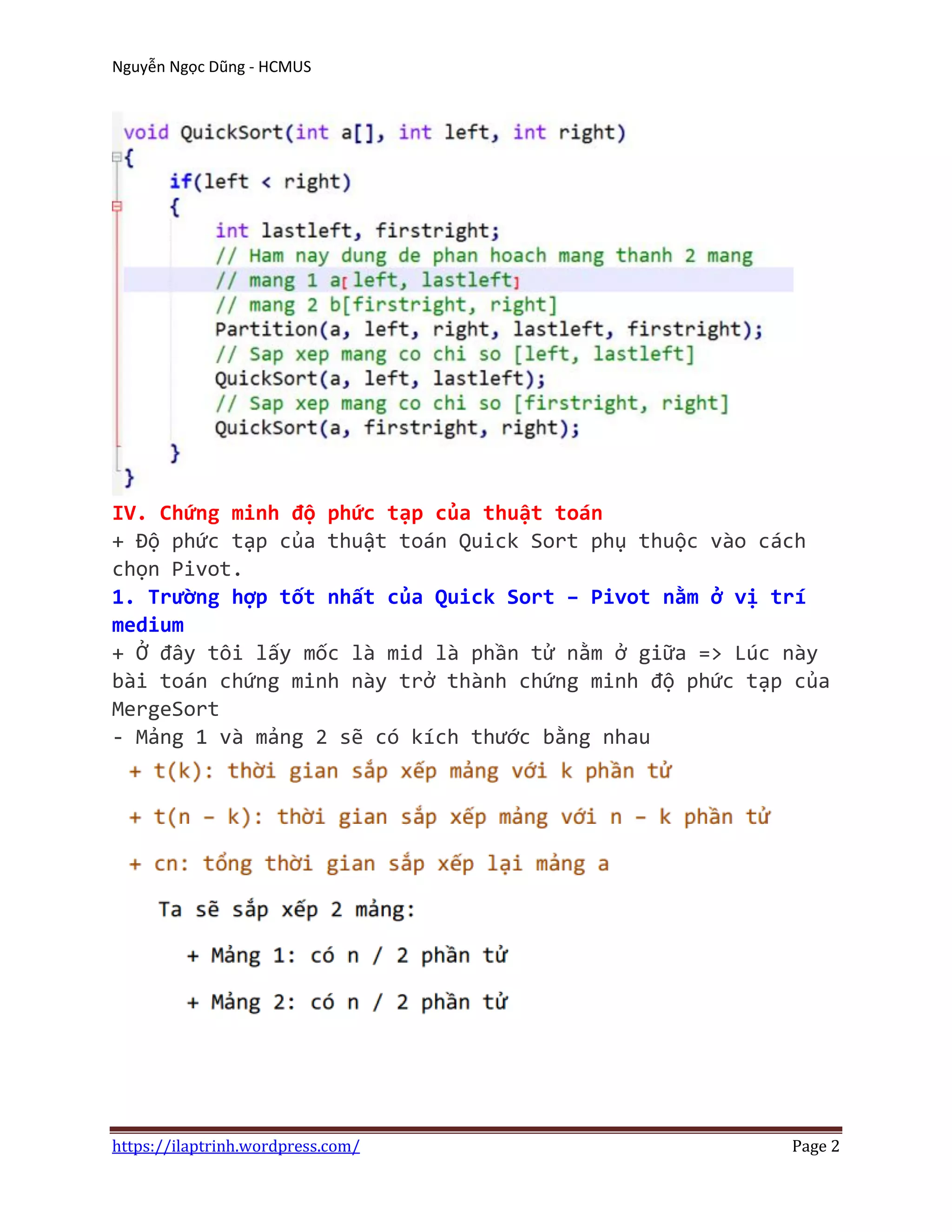 Quick sort | PDF