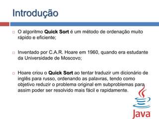 Ordenação de Dados - Quick Sort • Universidade Java