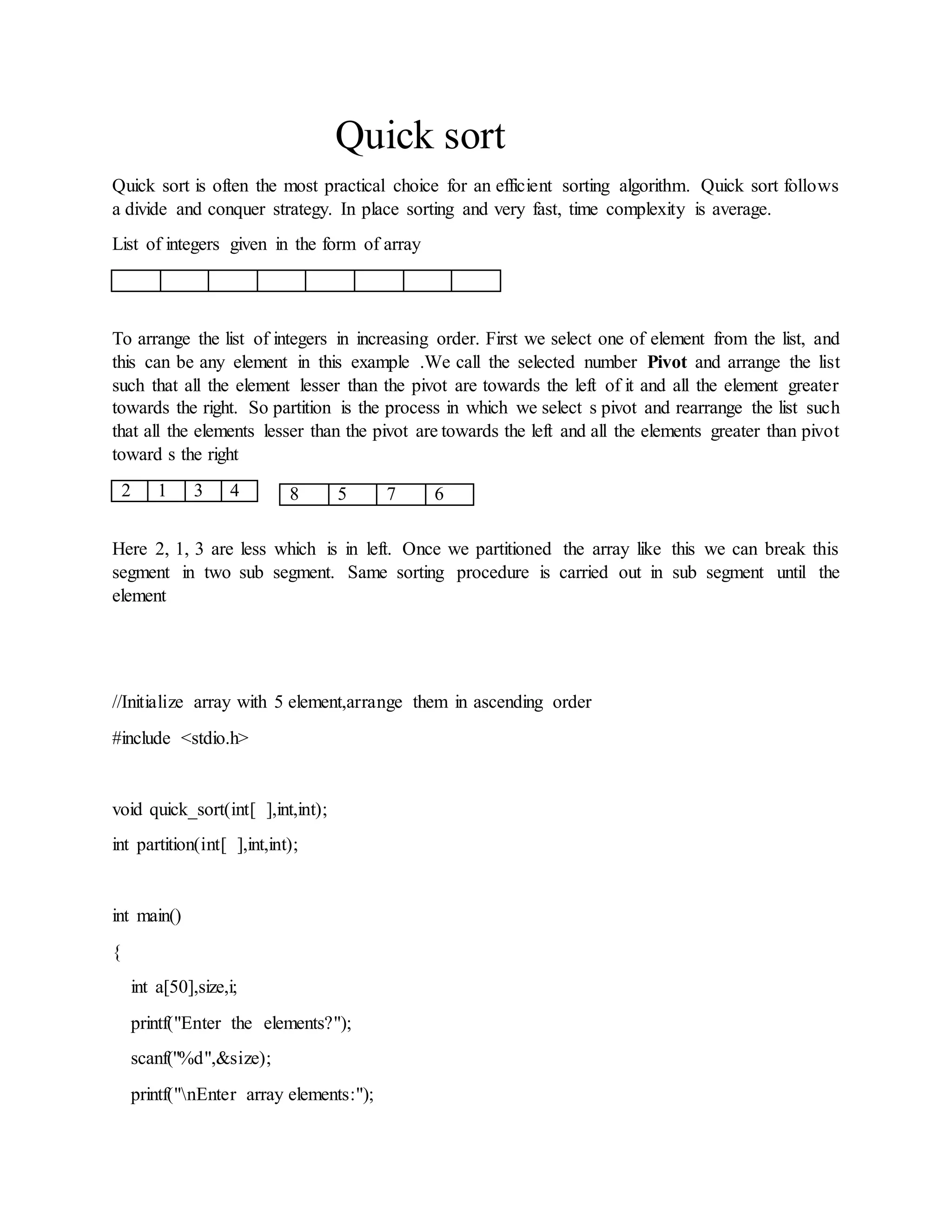Quick sort | PDF