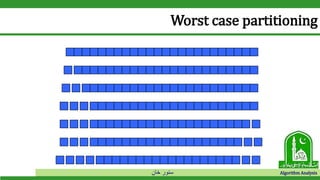 ‫خان‬ ‫سنور‬ Algorithm Analysis
Worst case partitioning
 