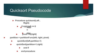 Quick sort by Sania Nisar | PPT