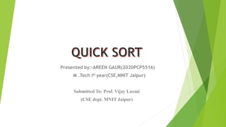 Presented by:-AREEN GAUR(2020PCP5516)
M .Tech Ist year(CSE,MNIT Jaipur)
Submitted To: Prof. Vijay Laxmi
(CSE dept. MNIT Jaipur)
 