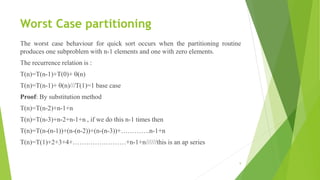 Quick sort | PPTX