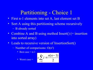 quicksort Theory example and presentation | PPT