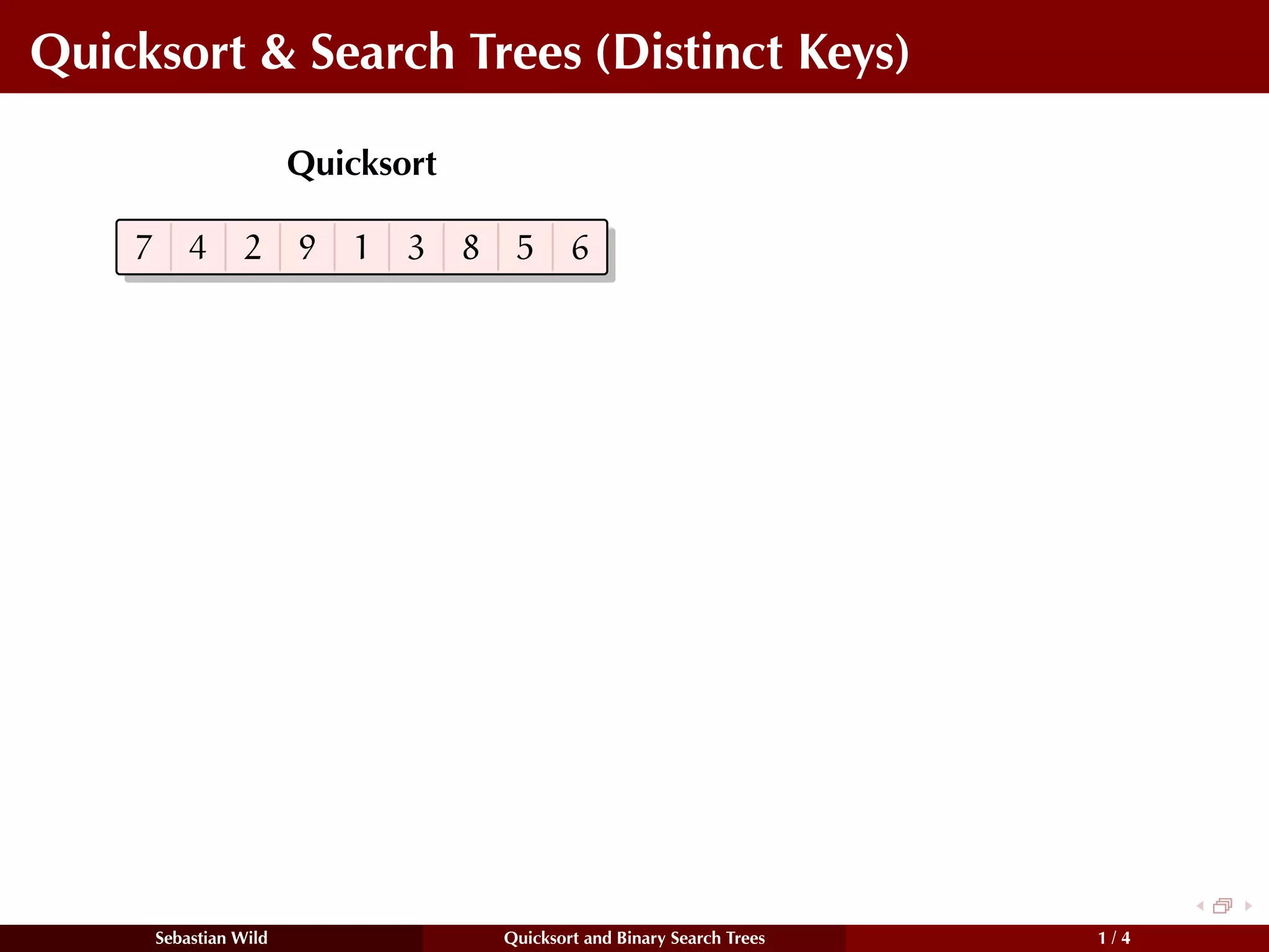 Quicksort and Binary Search Trees | PPT
