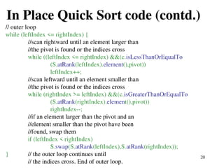 Quick Sort ALGORITHM FOR SORTING AN ARRAY | PPT