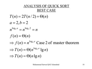 Quick sort algo analysis | PDF
