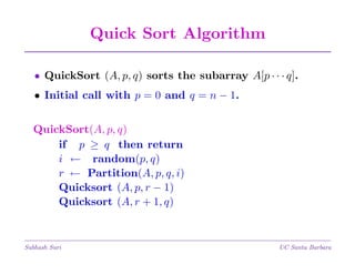 Quick sort algorithn | PPT