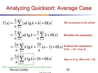 Average case Analysis of Quicksort | PPT