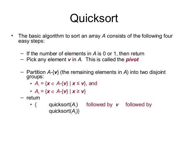Quick sort Algorithm Discussion And Analysis
