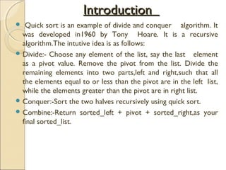 Quick sorting | PPT