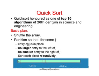 Prof. Lili Saghafi
proflilisaghafi@gmail.com
7
Quick Sort
• Quicksort honoured as one of top 10
algorithms of 20th century...