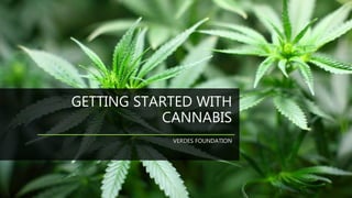 GETTING STARTED WITH
CANNABIS
VERDES FOUNDATION
 