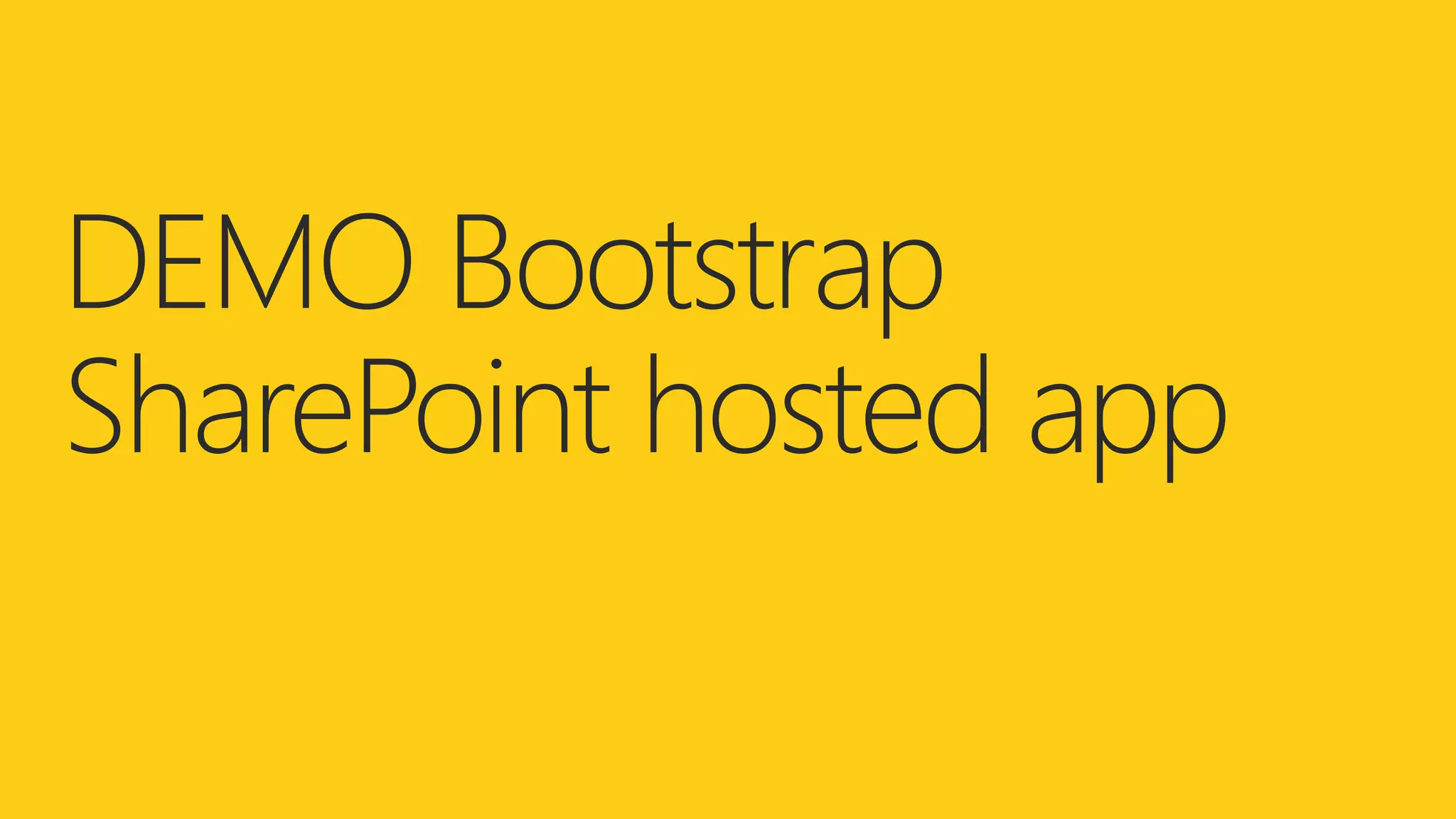 DEMO Bootstrap SharePoint hosted app 