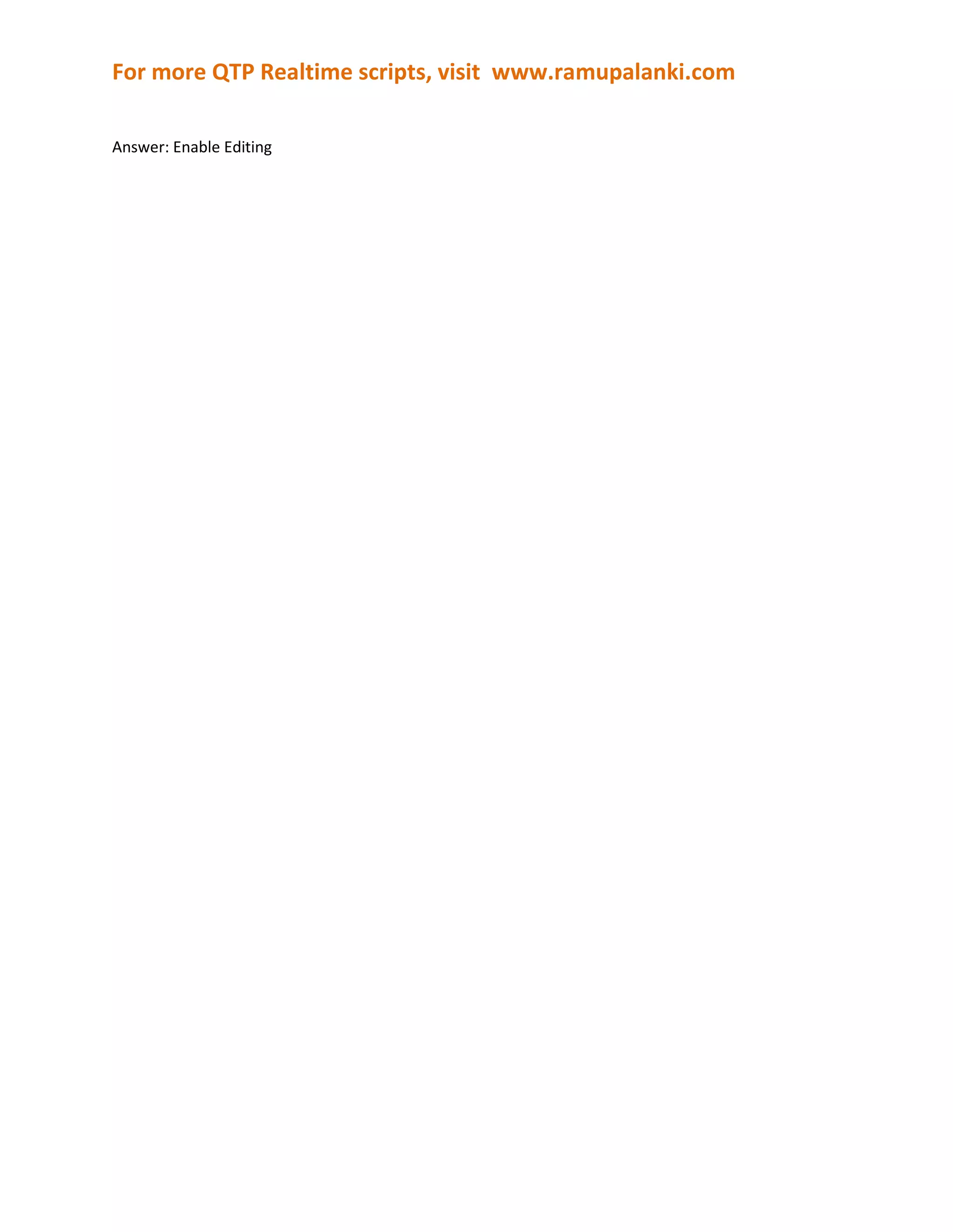 Quick test professional certifcation questions and tutorial2