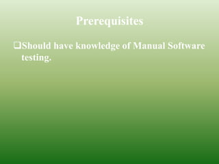 Quick test professional (qtp) online training | PPTX