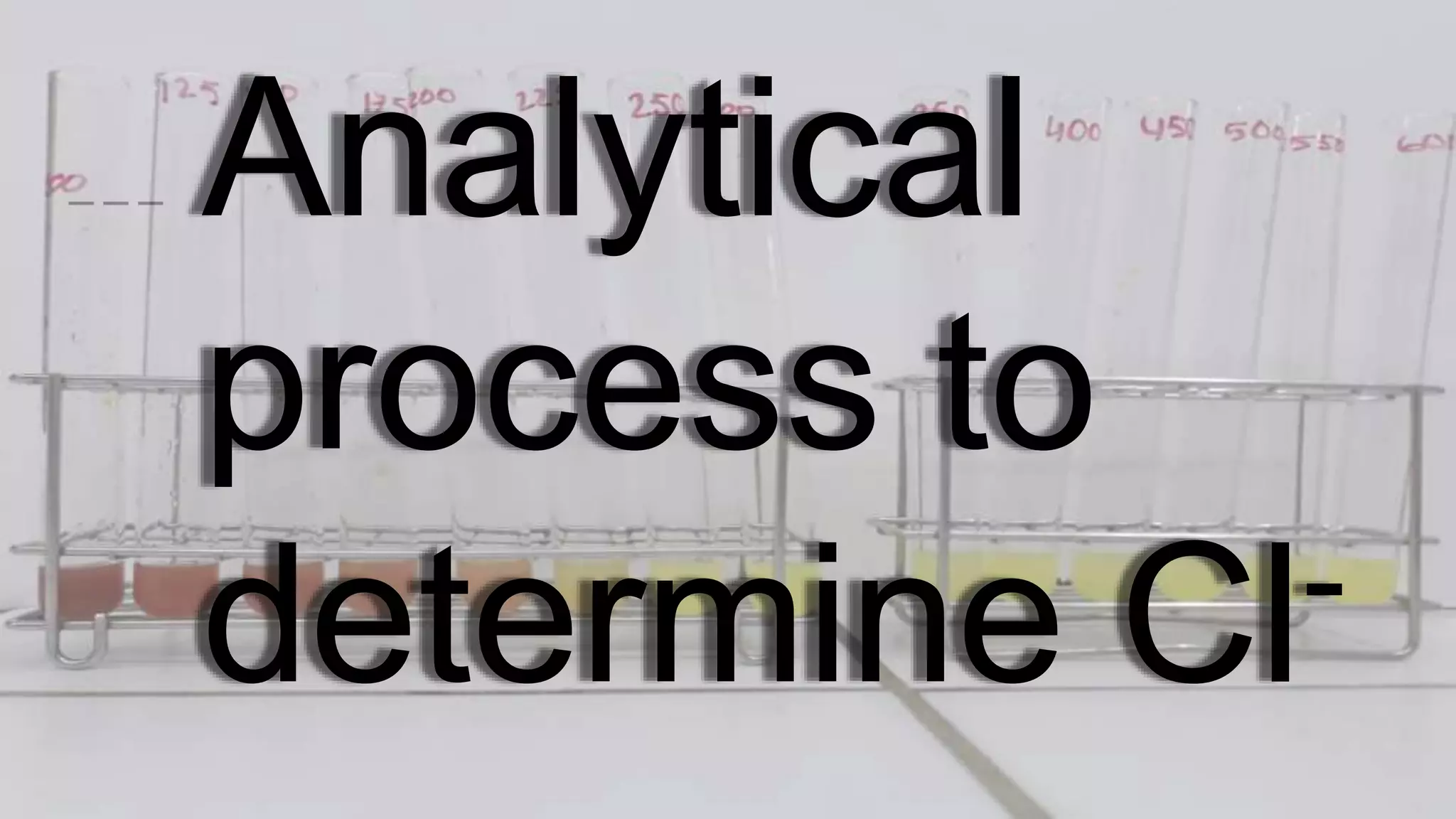 Analytical
process to
determine Cl-
 