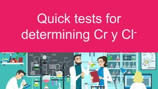 Quick tests for
determining Cr y Cl-
 