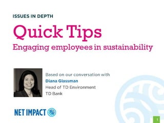 Quick Tips: Engaging Employees in Sustainability