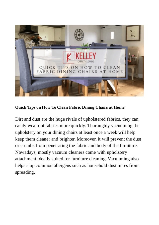 Quick Tips On How To Clean Fabric Dining Chairs At Home