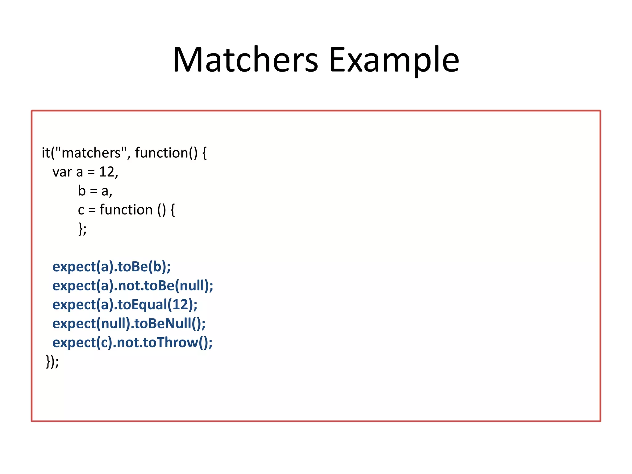 Quick tour to front end unit testing using jasmine | PPT