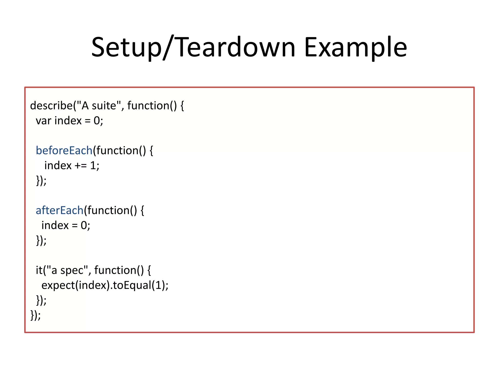 Quick tour to front end unit testing using jasmine | PPT