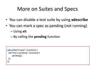Quick tour to front end unit testing using jasmine | PDF