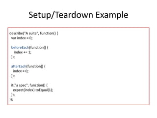 Quick tour to front end unit testing using jasmine | PDF