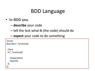 Quick tour to front end unit testing using jasmine | PDF