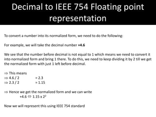 Decimal Number Float Number Quick tutorial on IEEE 754 FLOATING POINT representation | PPTX