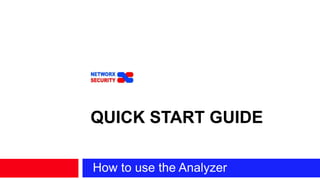 How to use the Analyzer
QUICK START GUIDE
 