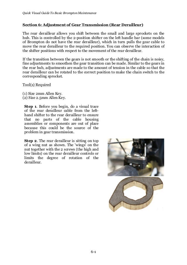 brompton 6 speed gear adjustment